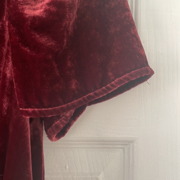 SOLD Anthropologie Velvet Dress Size L Deep Red - Picture 5 of 9
